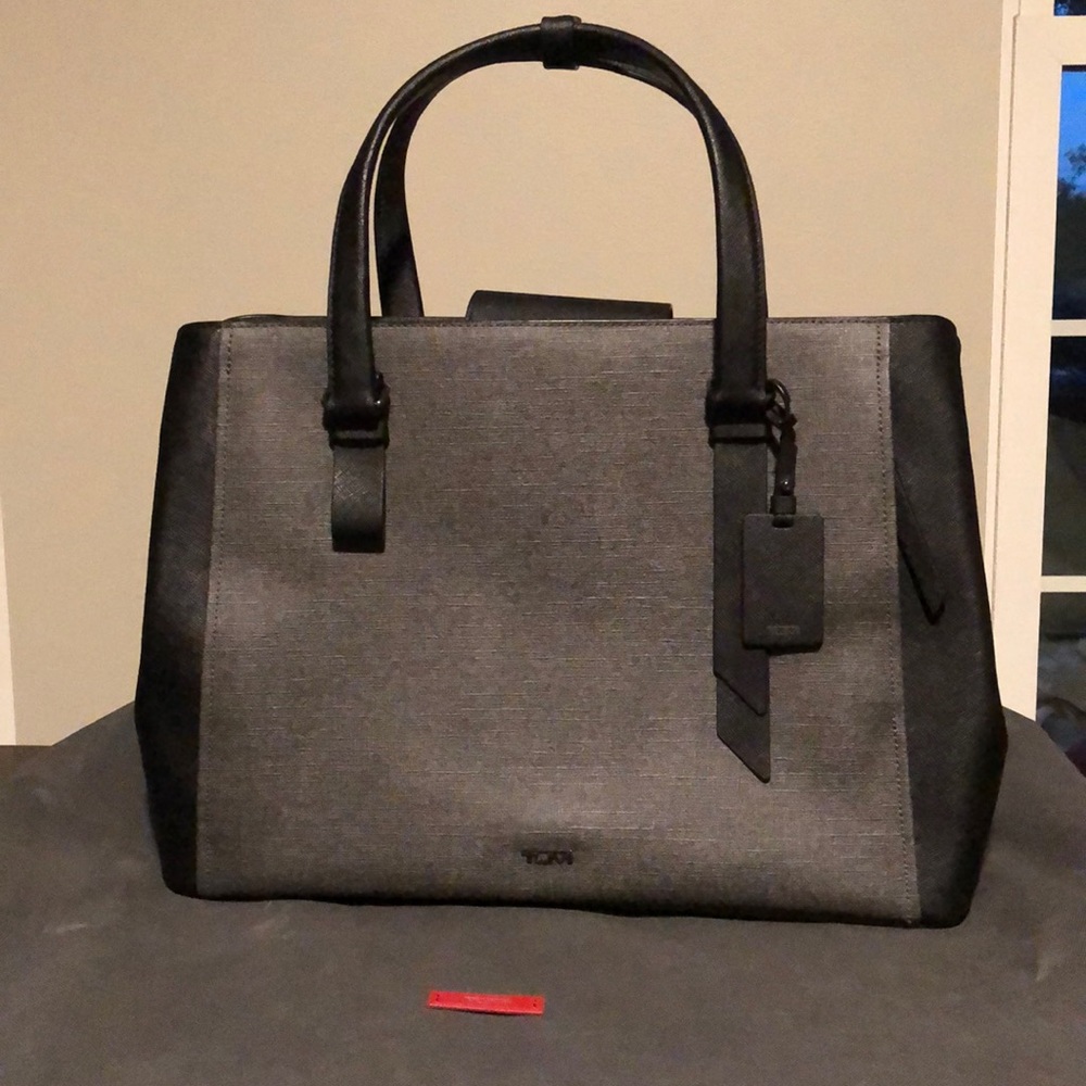 Tumi black and grey padded laptop briefcase